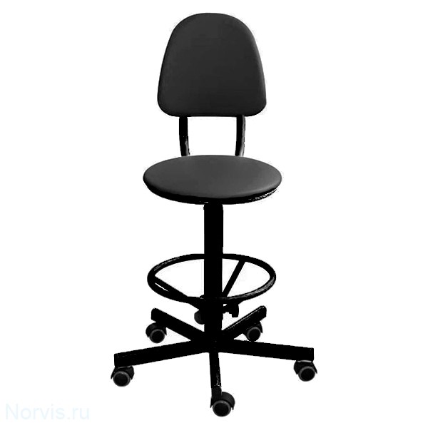 Кресло винтовое КР03/К (обивка цвет черный) каркас черный