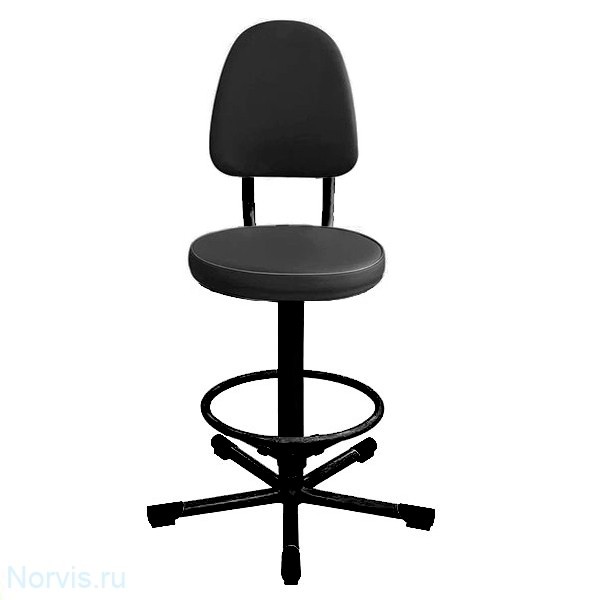 Кресло высокое КР03Т (мягкое сиденье) обивка цвет черный, каркас черный
