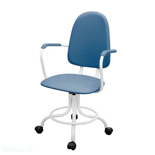 Кресло КР14 на винтовой опоре с подлокотниками (обивка цвет синий)