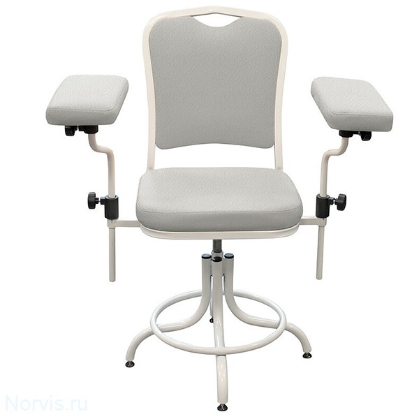 Кресло для забора крови ДР02 на винтовой опоре (обивка цвет серый)