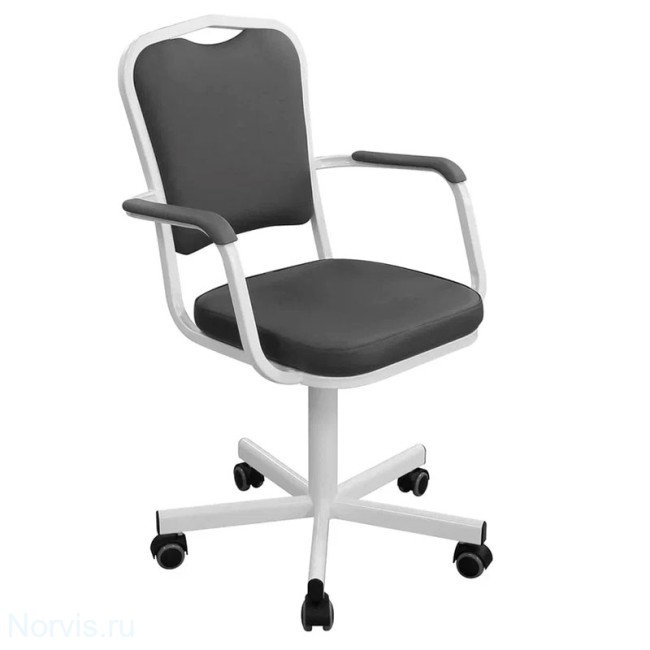 Кресло на винтовой опоре КР02-1/Н (обивка экокожа цвет черный)