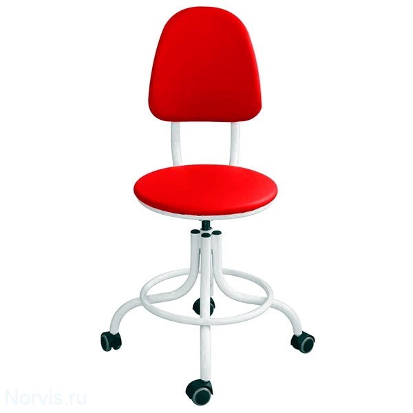 Кресло КР01 на винтовой опоре (обивка цвет красный)