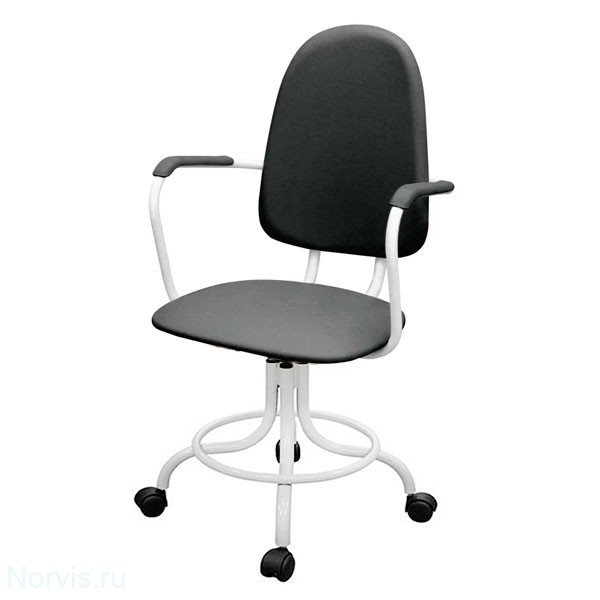 Кресло на винтовой опоре КР14 (обивка экокожа цвет черный)
