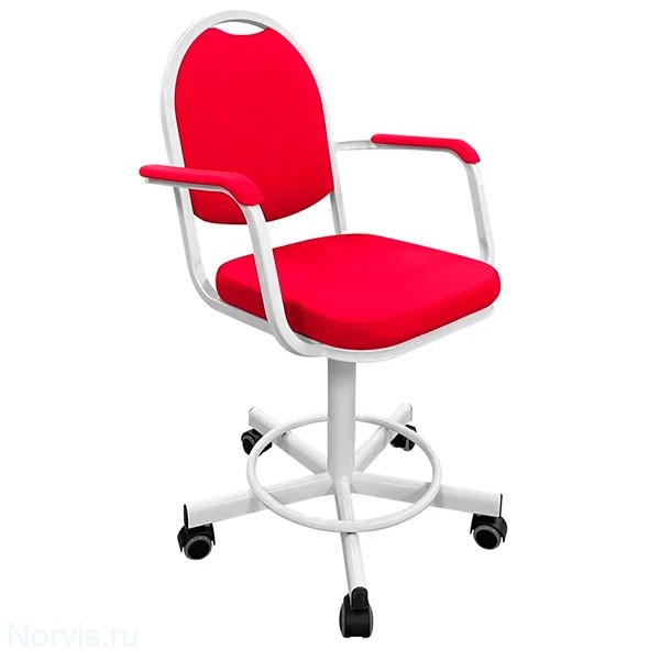 Кресло на винтовой опоре с подлокотниками КР15/П (обивка цвет красный)