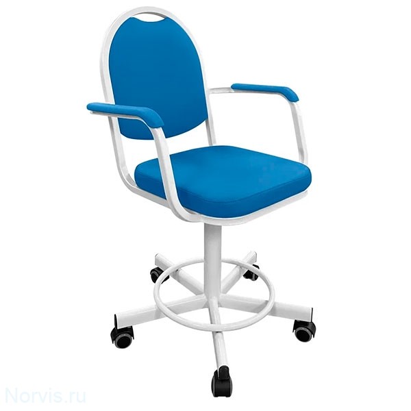 Кресло на винтовой опоре с подлокотниками КР15/П (обивка цвет синий)