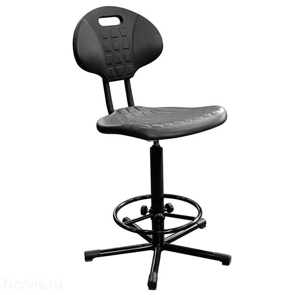 Кресло винтовое КР10-2 (полиуретан цвет черный) каркас черный