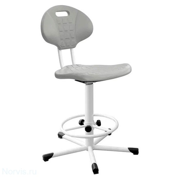 Кресло винтовое КР10-2 (полиуретан цвет серый) каркас белый
