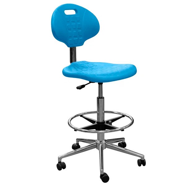 Кресло высокое КР12-В газлифт, опора (полиуретан цвет голубой)